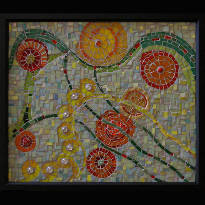 Framed Mosaic Flowers